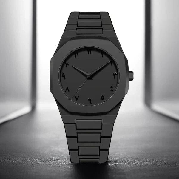 All-Black Quartz Watch Sleek & -Stylish Analog Watch for Mens