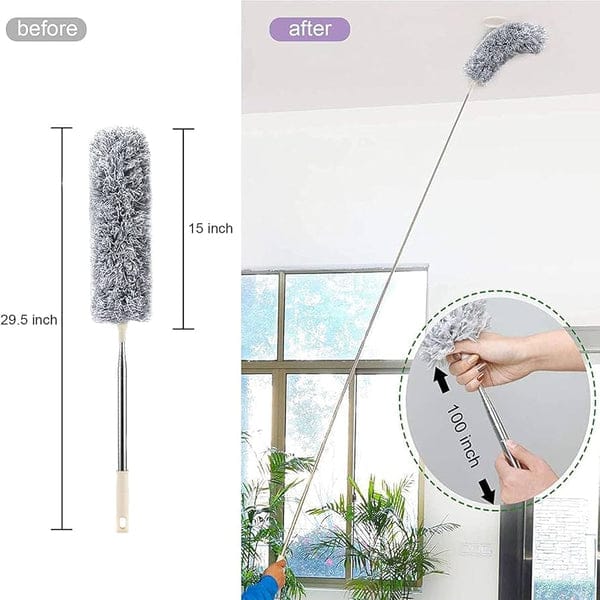 Microfiber Dust Cleaning Brush with Extendable Handle – Easy Fan & High Surface Cleaner