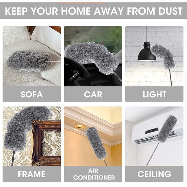 Microfiber Dust Cleaning Brush with Extendable Handle – Easy Fan & High Surface Cleaner