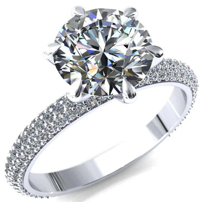 Elegant Six Claws Ring with Sparkling Stone
