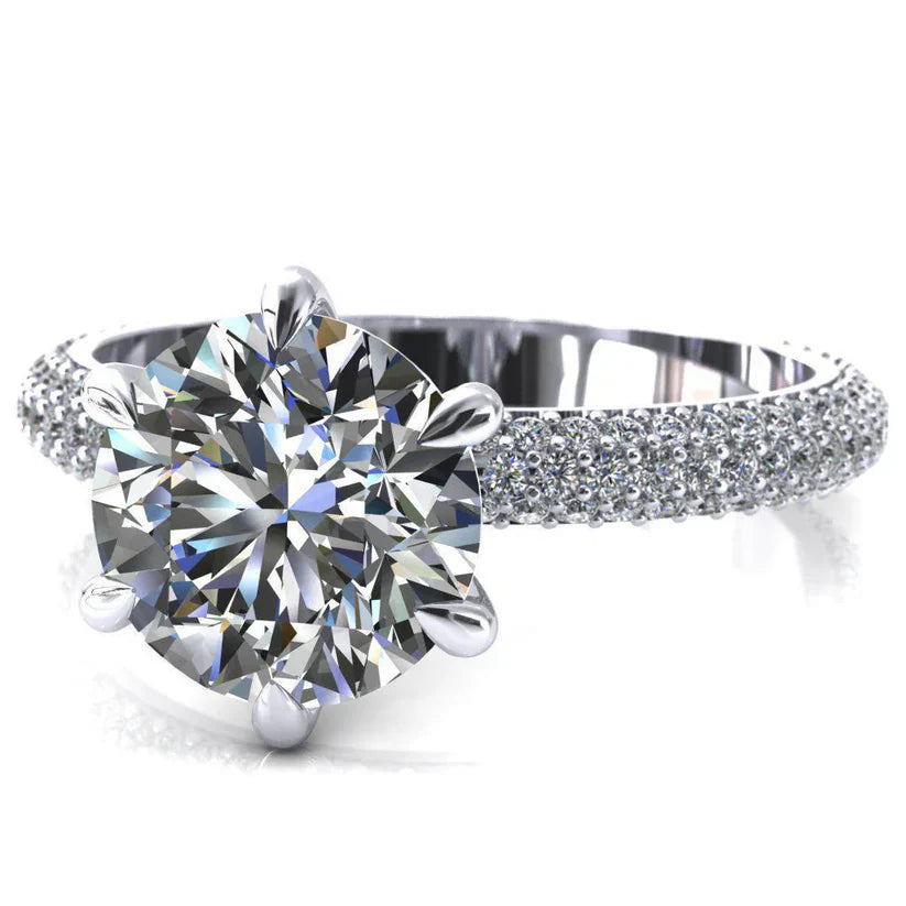 Elegant Six Claws Ring with Sparkling Stone