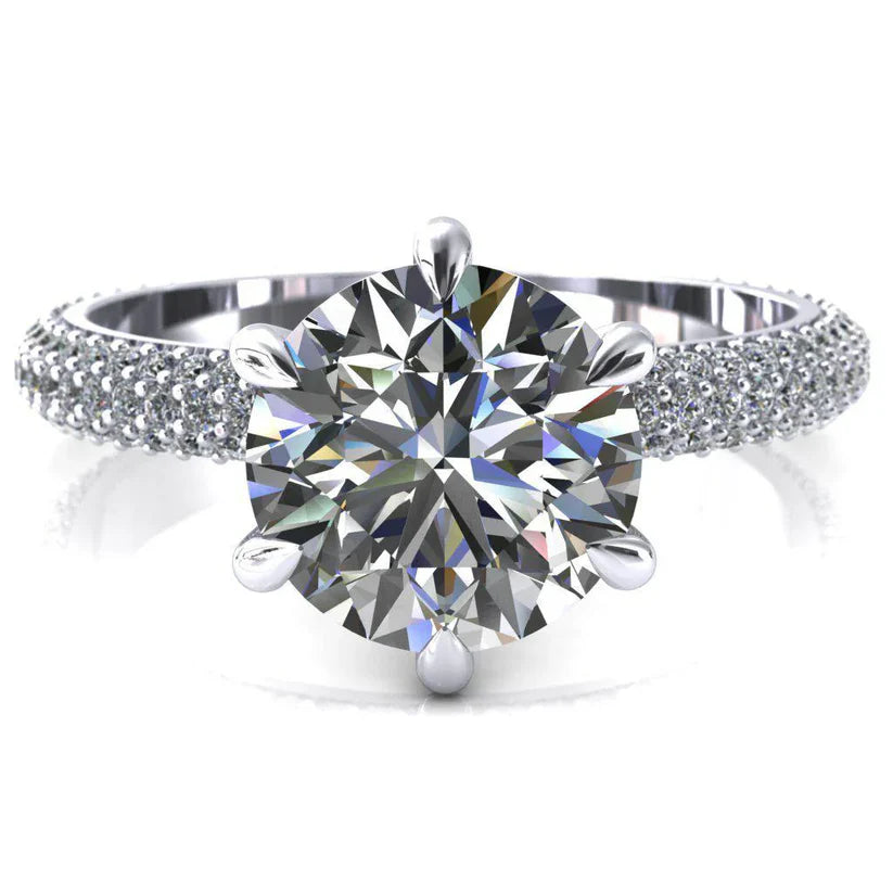 Elegant Six Claws Ring with Sparkling Stone