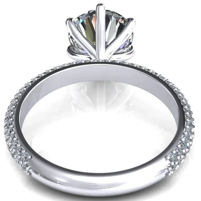 Elegant Six Claws Ring with Sparkling Stone
