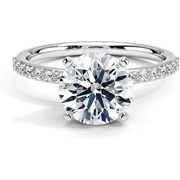 Timeless Round-Cut Gemstone Ring with Sparkling Accent Band