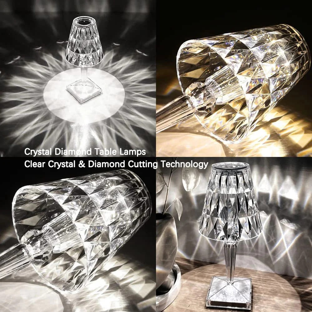 16 Colors Rose Touch Crystal Desk Lamp